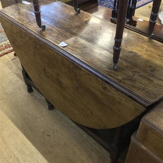 18th Century oak oval  drop leaf gateleg table(-)